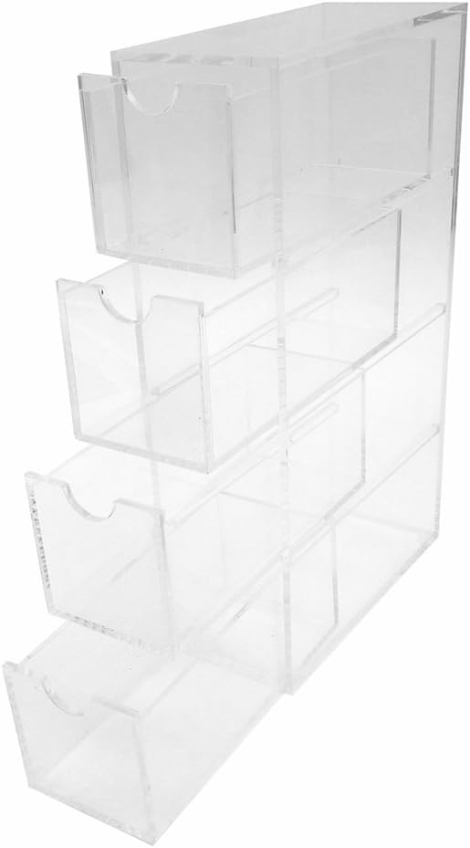 OnDisplay 4 Tier Acrylic Sunglasses/Eyeglasses Organizer - Luxury Handmade Clear Acrylic Eyewear Storage Cabinet