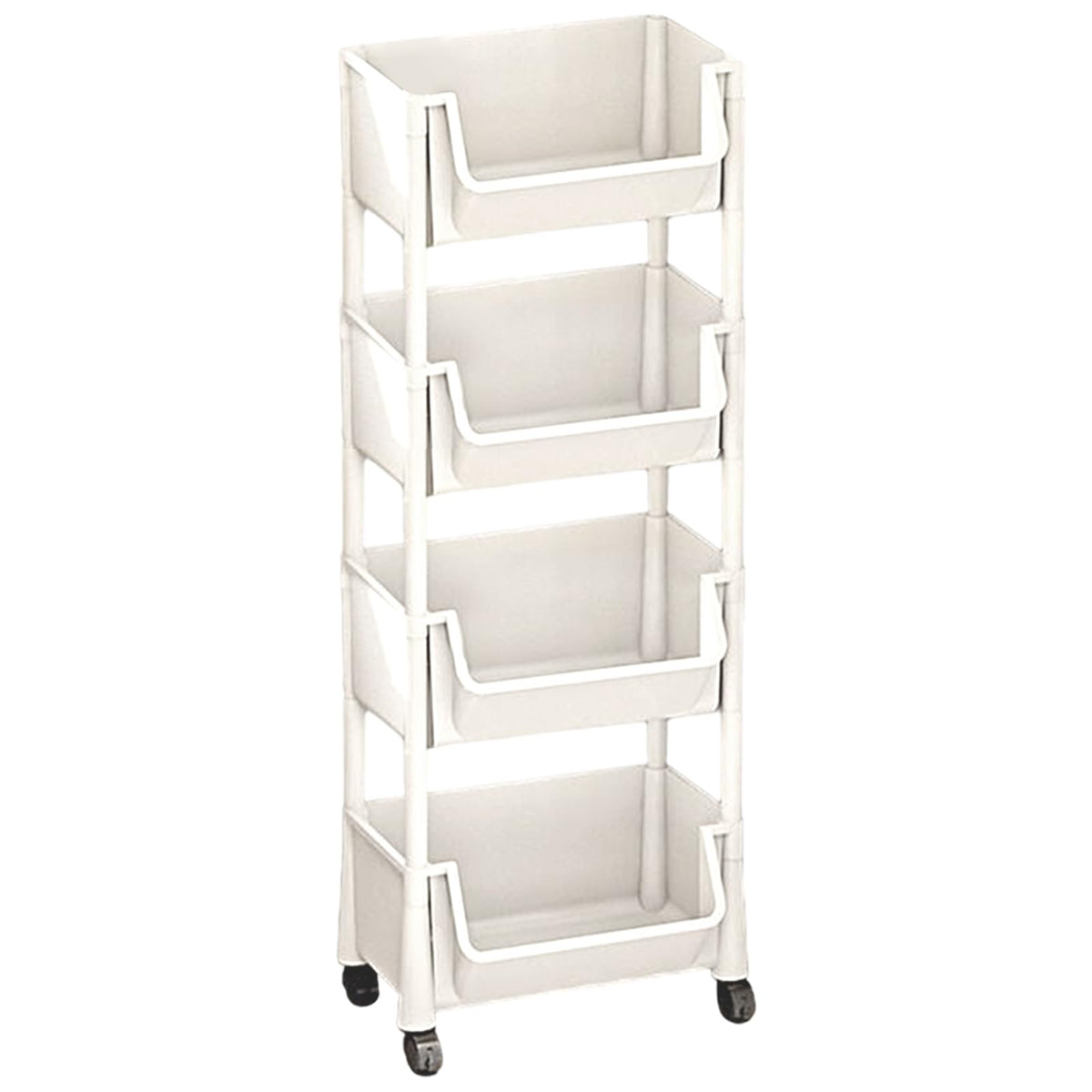 Rolling Utility Cart 2/3/4 Tier Storage Cart Organizer with Wheels Multi-Functional Storage Trolley for Home Office Living Room Kitchen