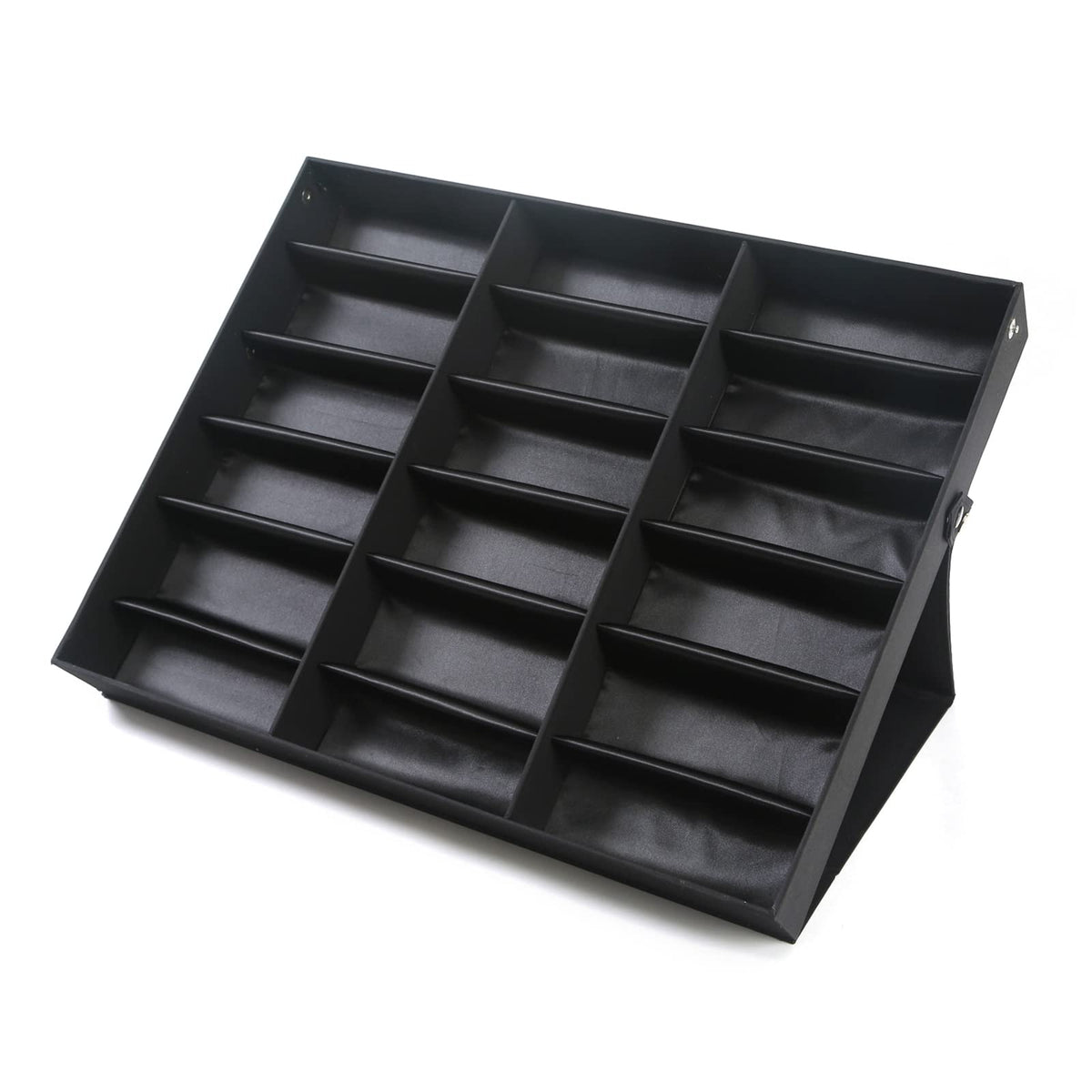 Sunglasses Organizer Box, 18 Slot Display Sunglasses Case, Multiple Glasses Tray Rectangular Watches Organizer Box Stand, Storage Eyeglasses Holder for Homes Store Offices