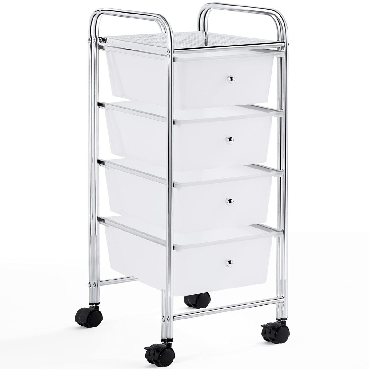 Yaheetech 4-Drawer Rolling Storage Cart with Wheels, Slim Organizer, Black