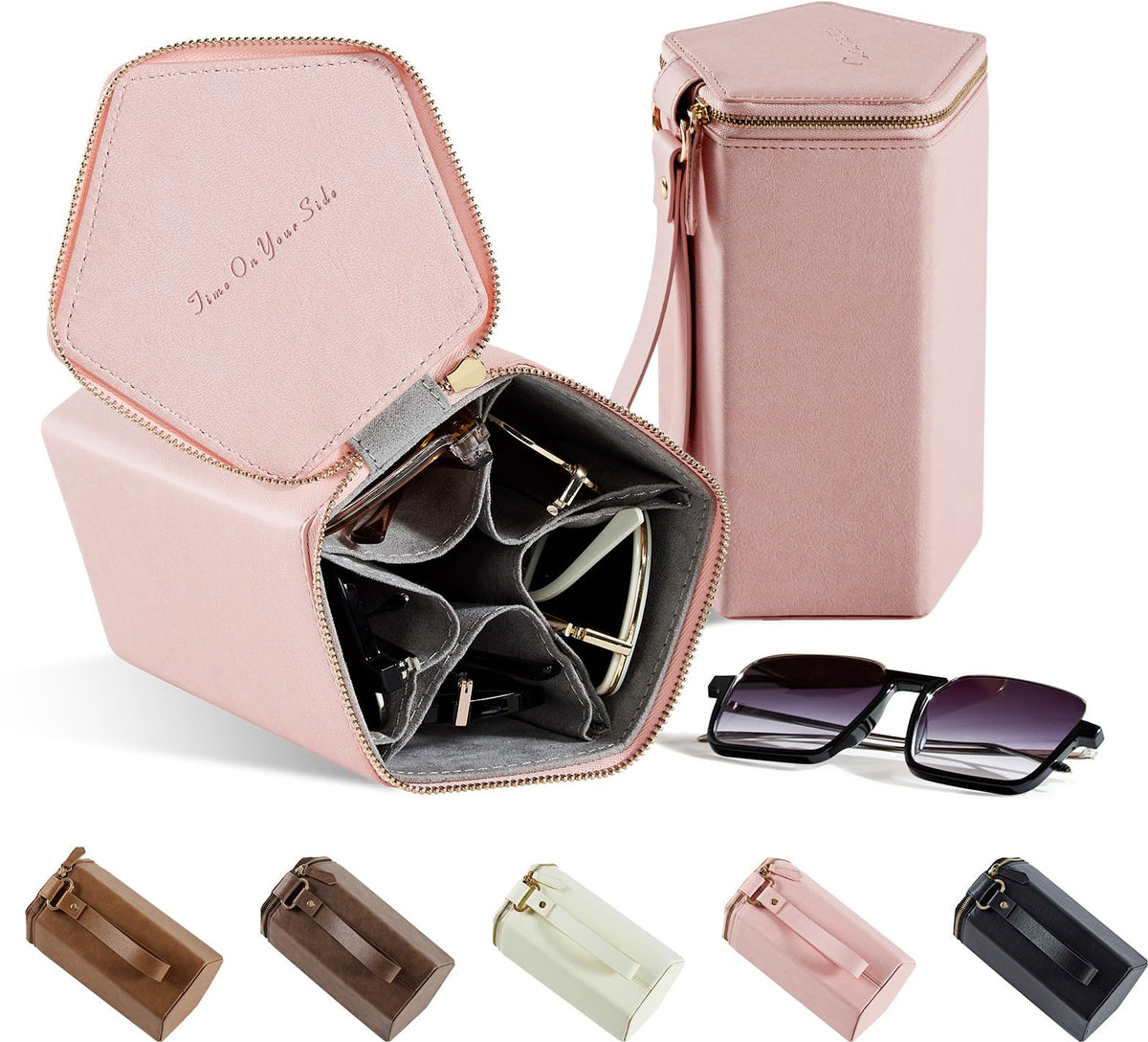 Sunglasses Travel Case Organizer Hangable for Men Women, Eyeglasses Foldable Storage Organizer