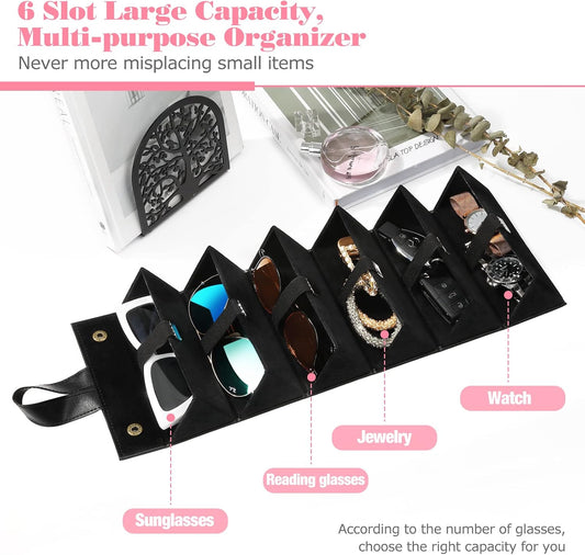 MoKo Sunglasses Organizer, Travel Glasses Case Storage Portable Sunglasses Storage Case for Women Men