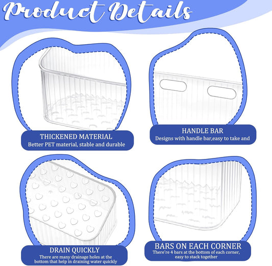 Clear Wall Basket, Wall Mounted Storage Bins, 8 Pcs