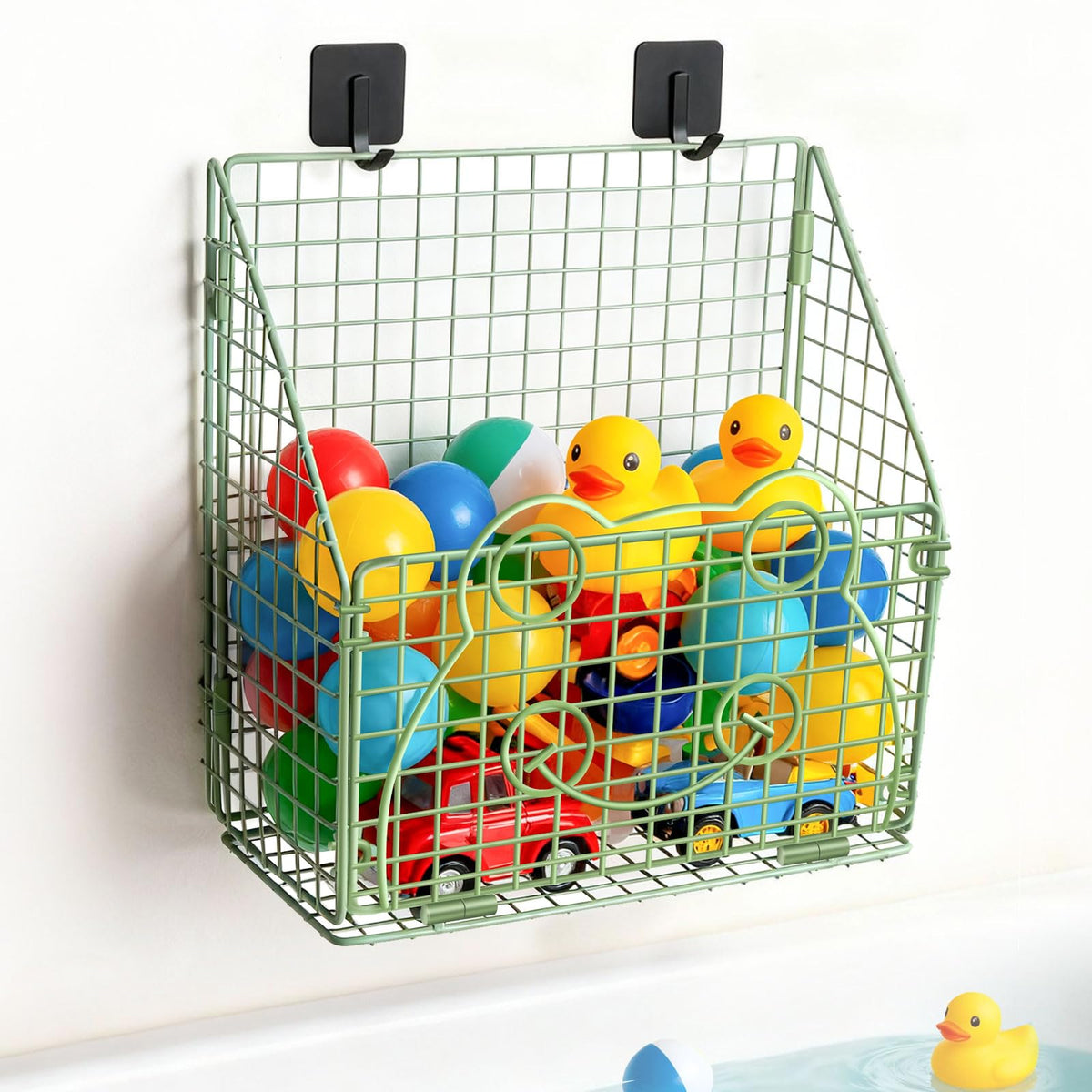 Greentainer Bath Toy Storage Organizer, Large Bathtub Toy Holder, Black