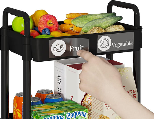 5 Tier Rolling Cart with Wheels,Utility Storage Carts,Black