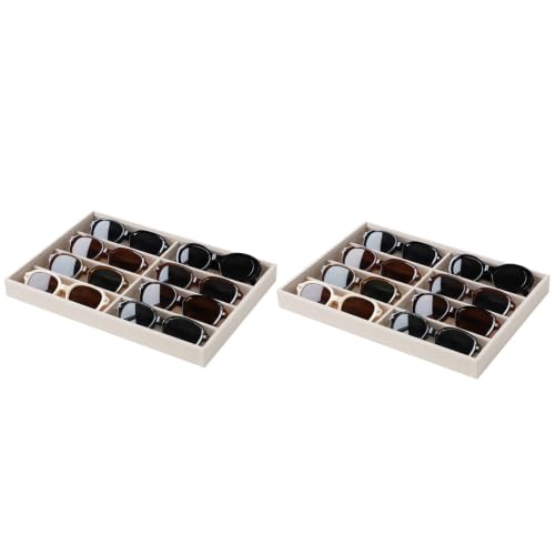 Stratalife 8 Grids Drawer Sunglasses Organizer Tray, Black Velvet