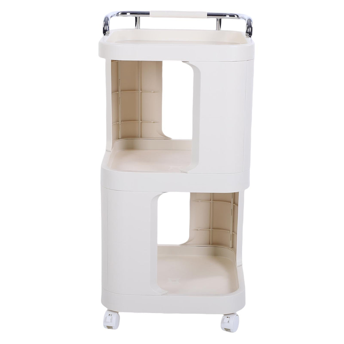 AUNMAS Rolling Utility Cart, 3 Tier Storage Organizer with Wheels and Handle for Home Office Salon, Sturdy Multi Functional Movable Trolley (Tall)