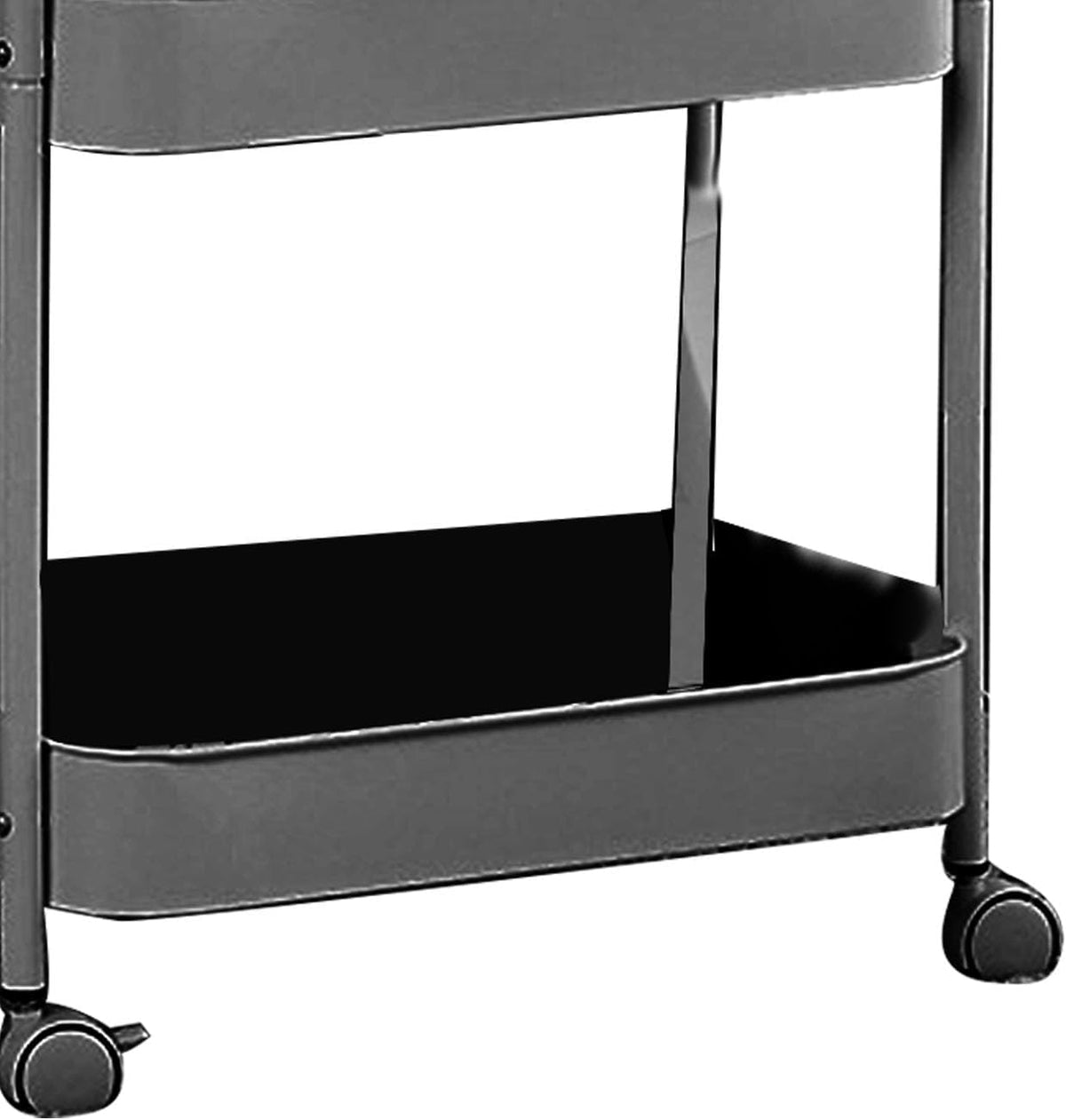 3 Tier Utility Rolling Cart, Movable Storage Organizer Trolley with Caster Wheels, Carbon Steel Multifunctional Shelving Cart for Kitchen Bathroom Bedroom Living Room (3 Layer)