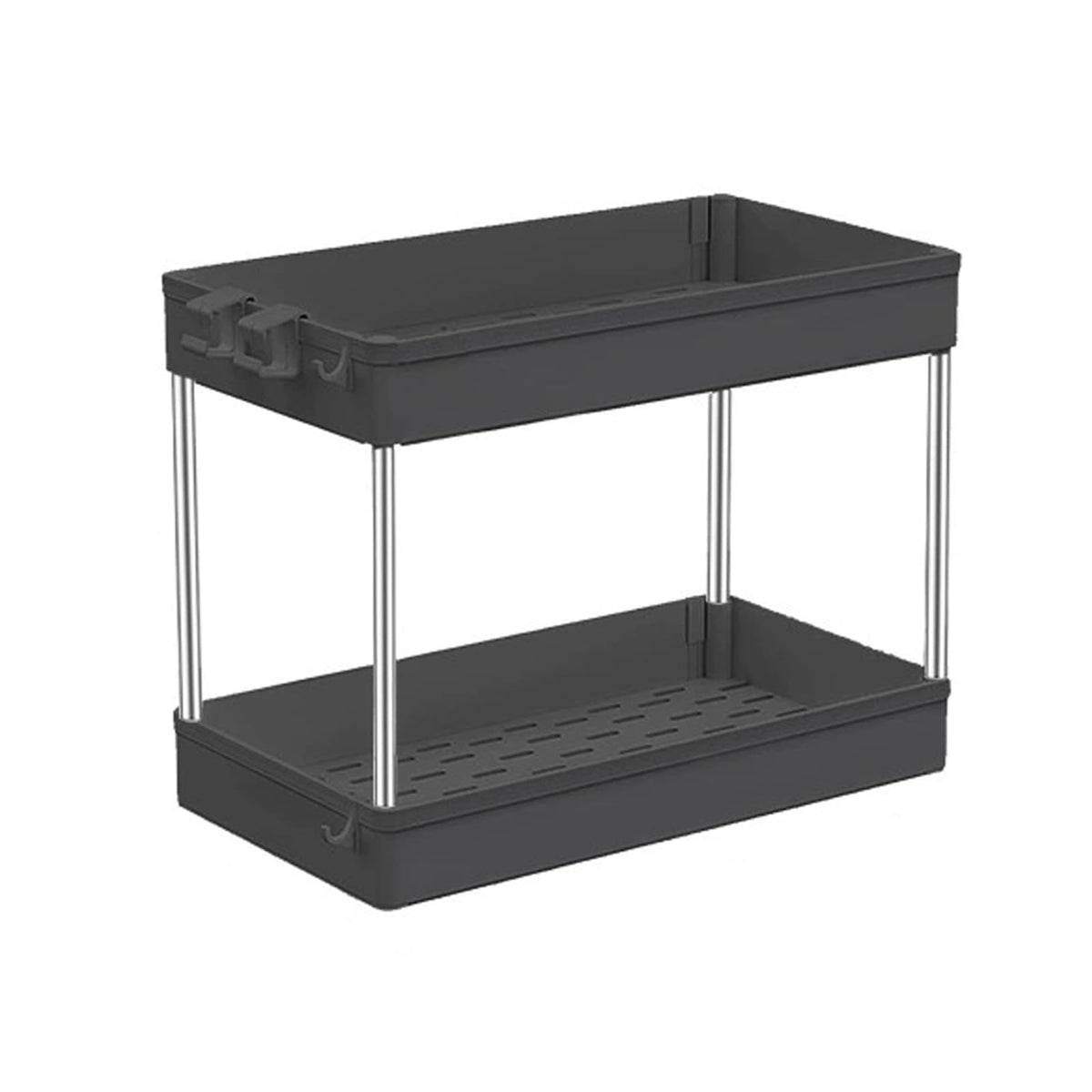 Storage Trolley Multi-Tier Rolling Unit Cart Mobile Storage Shelf for Kitchen Bathroom Rolling Organizers Rack,Black,4 Tier