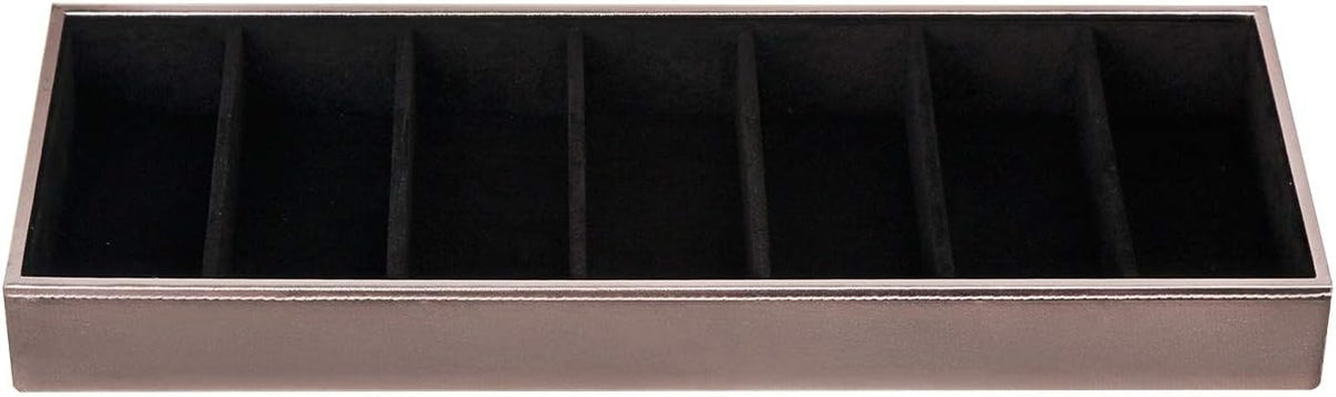 J JACKCUBE DESIGN 7 Slot Sunglasses Organizer, Leather Eyeglass Storage Tray Box for Table, Desk, or Drawer - MK378