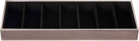 J JACKCUBE DESIGN 7 Slot Sunglasses Organizer, Leather Eyeglass Storage Tray Box for Table, Desk, or Drawer - MK378