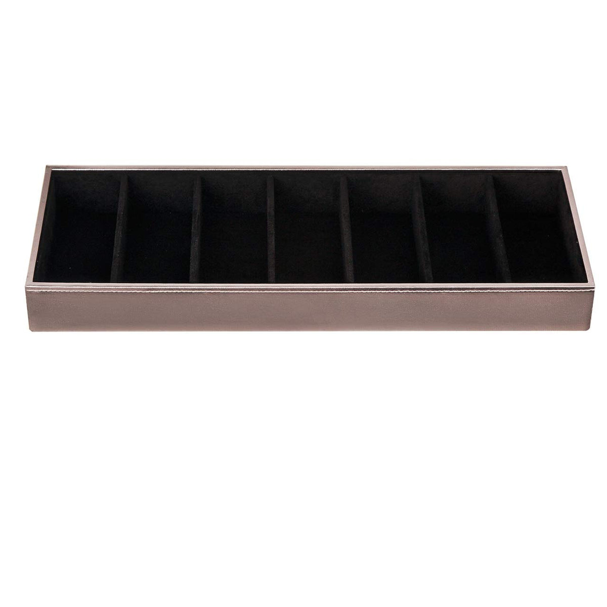 J JACKCUBE DESIGN 7 Slot Sunglasses Organizer, Leather Eyeglass Storage Tray Box for Table, Desk, or Drawer - MK378