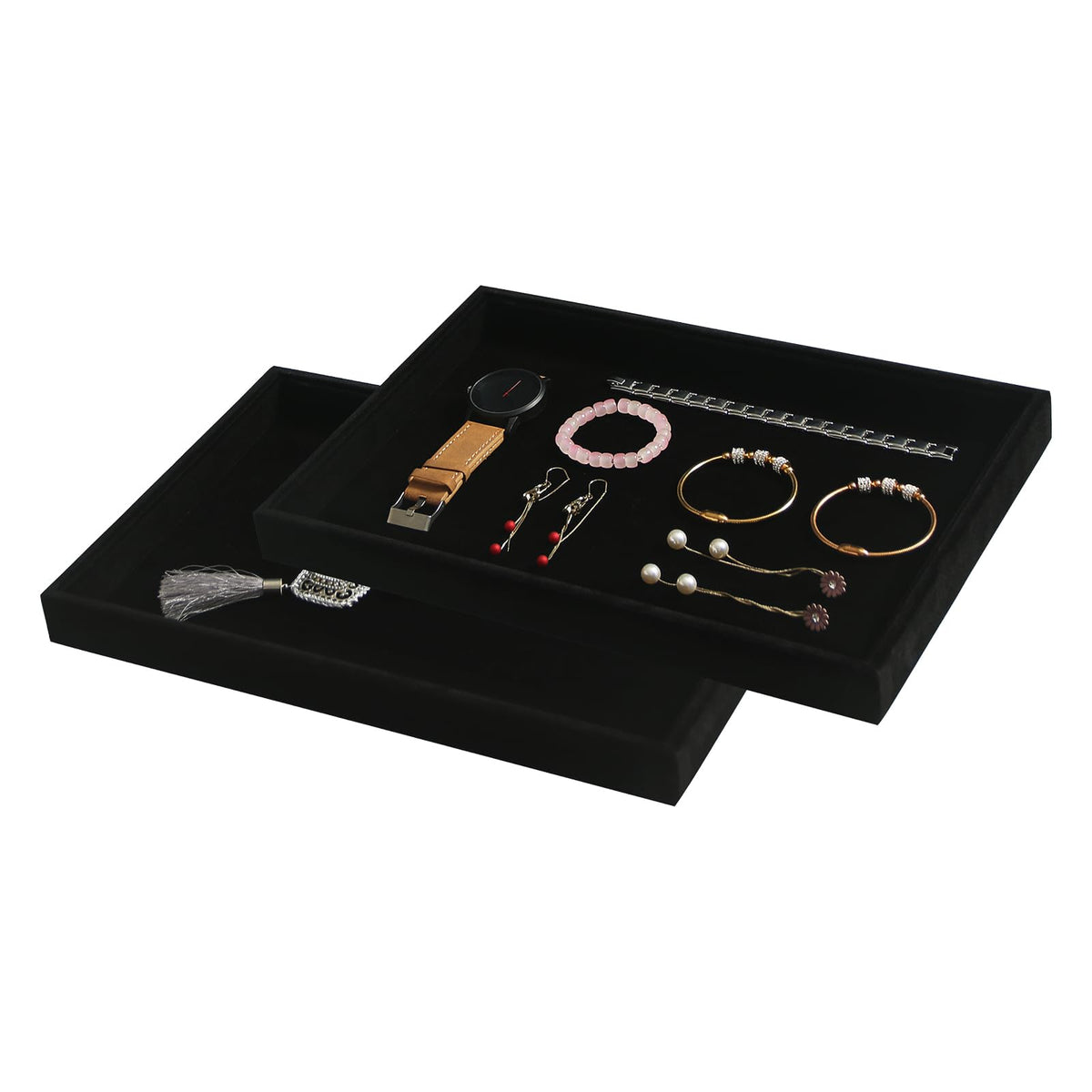 Coward Sunglass Organizer, Beige Velvet Glasses Trays - Eyeglasses Watches Jewelry Display - Men Women (8 Grids)