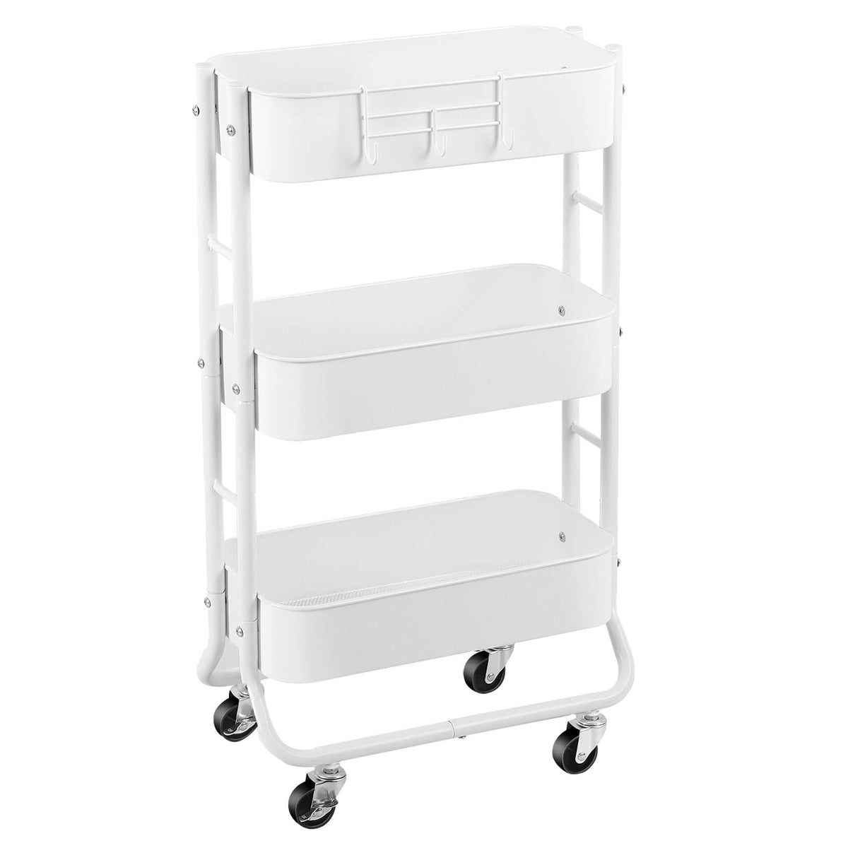 3-Tier Rolling Utility Cart with Caster Wheels Easy Assembly, Black
