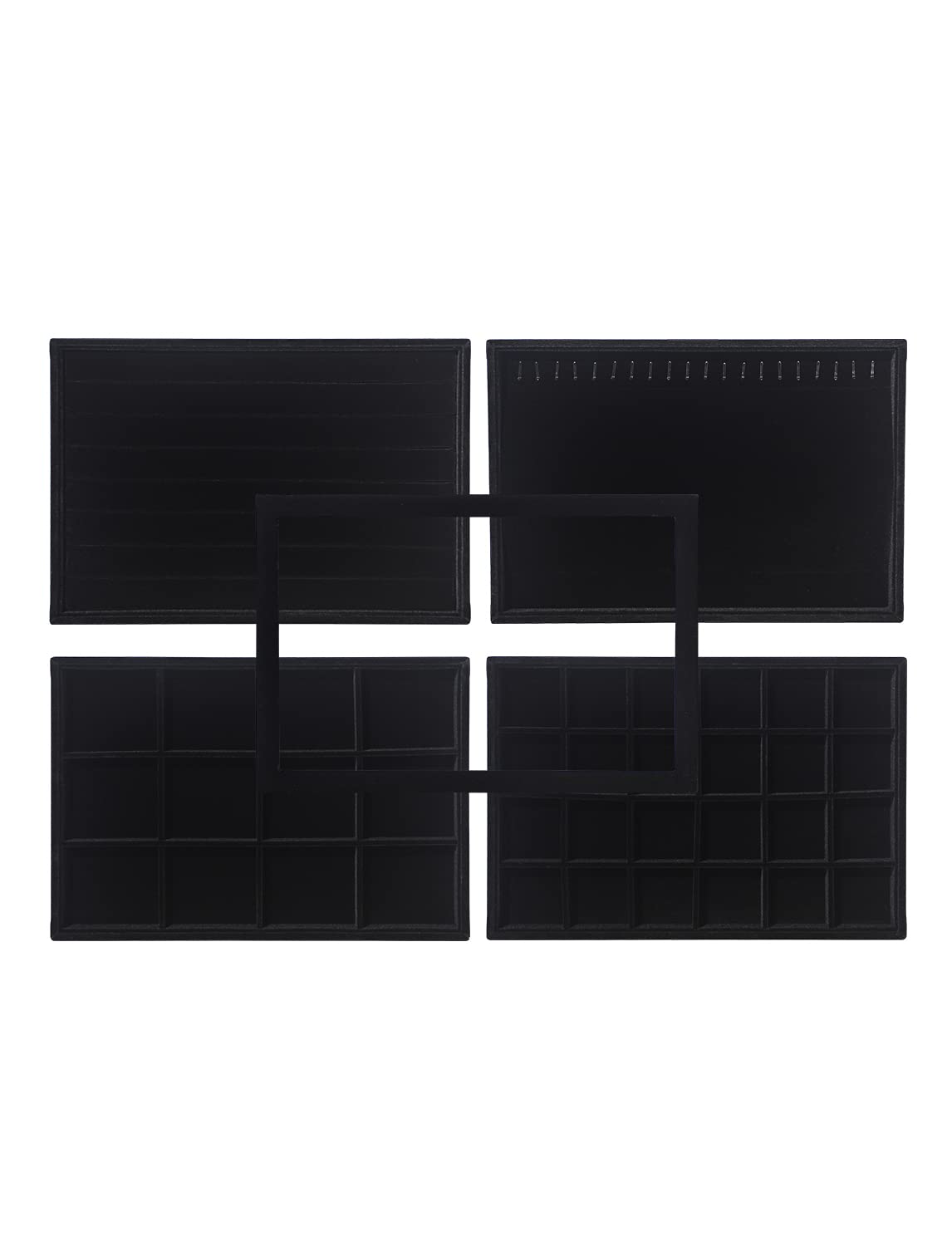 Coward Sunglass Organizer, Beige Velvet Glasses Trays - Eyeglasses Watches Jewelry Display - Men Women (8 Grids)