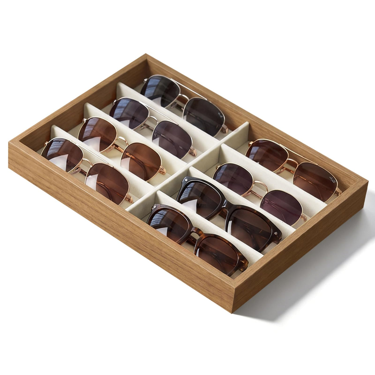 Stratalife 8 Grids Drawer Sunglasses Organizer Tray, Black Velvet