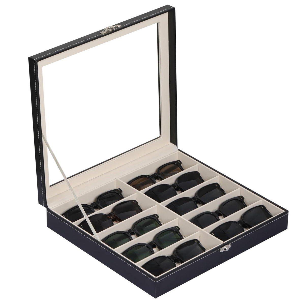 AUTOARK Large Sunglasses Organizer Case,10 Slot,Black,MKAW-111