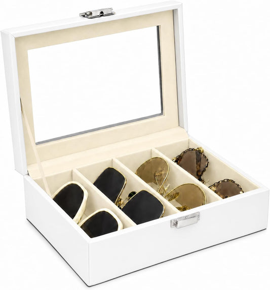 UnionPlus Vegan Leather Multi-Slots Sunglasses Eyeglasses Organizer