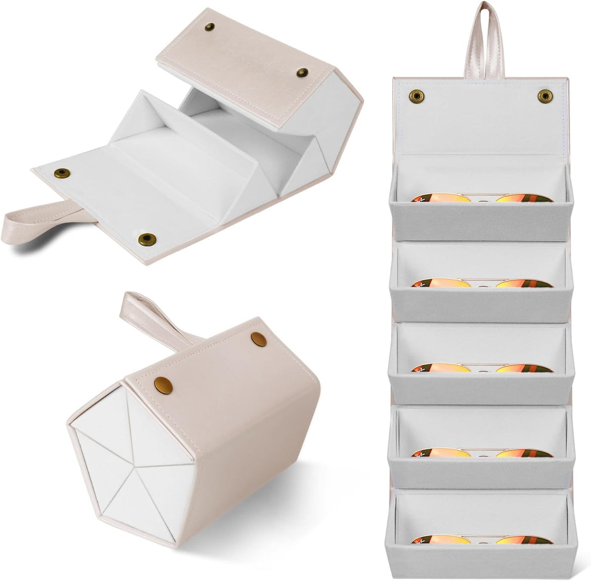 Travel Sunglasses Organizer, Sunglasses Travel Case for Multiple Pairs