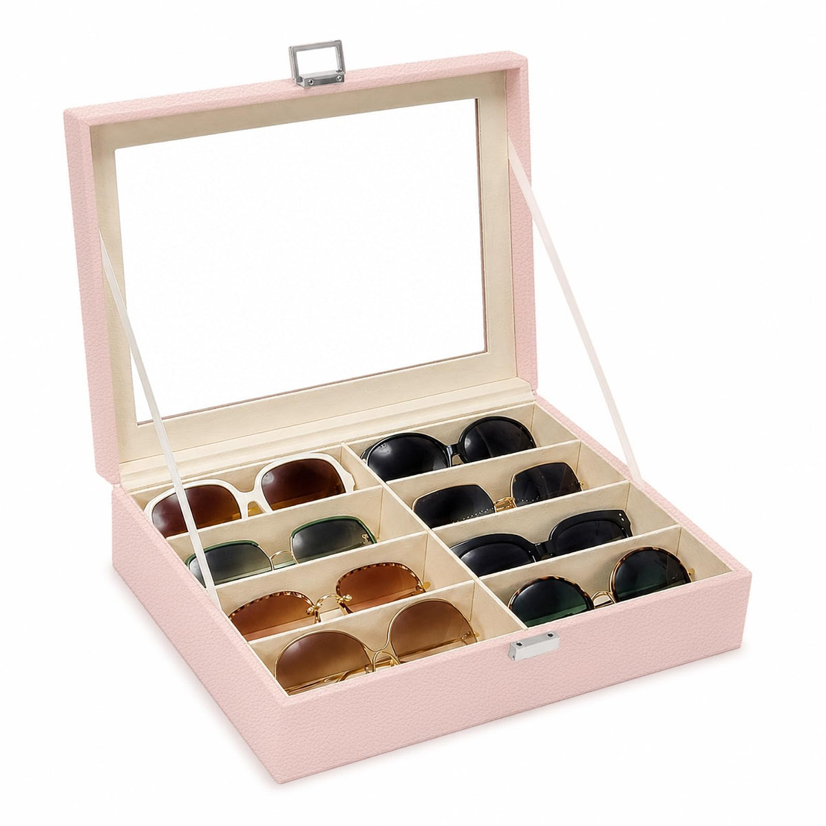 UnionPlus Vegan Leather Multi-Slots Sunglasses Eyeglasses Organizer