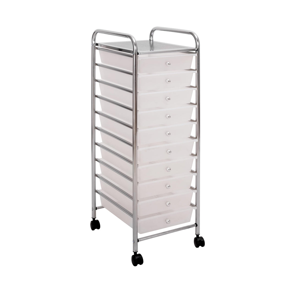 Seville Classics Rolling Utility Organizer Storage Cart, for Home Office, School, Classroom, Scrapbook, Hobby, Craft, 6-Bin, Multicolor