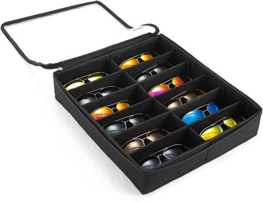Sunglasses Organizer Glasses Case Clear Lid eyeglass Storage Box shade Tray