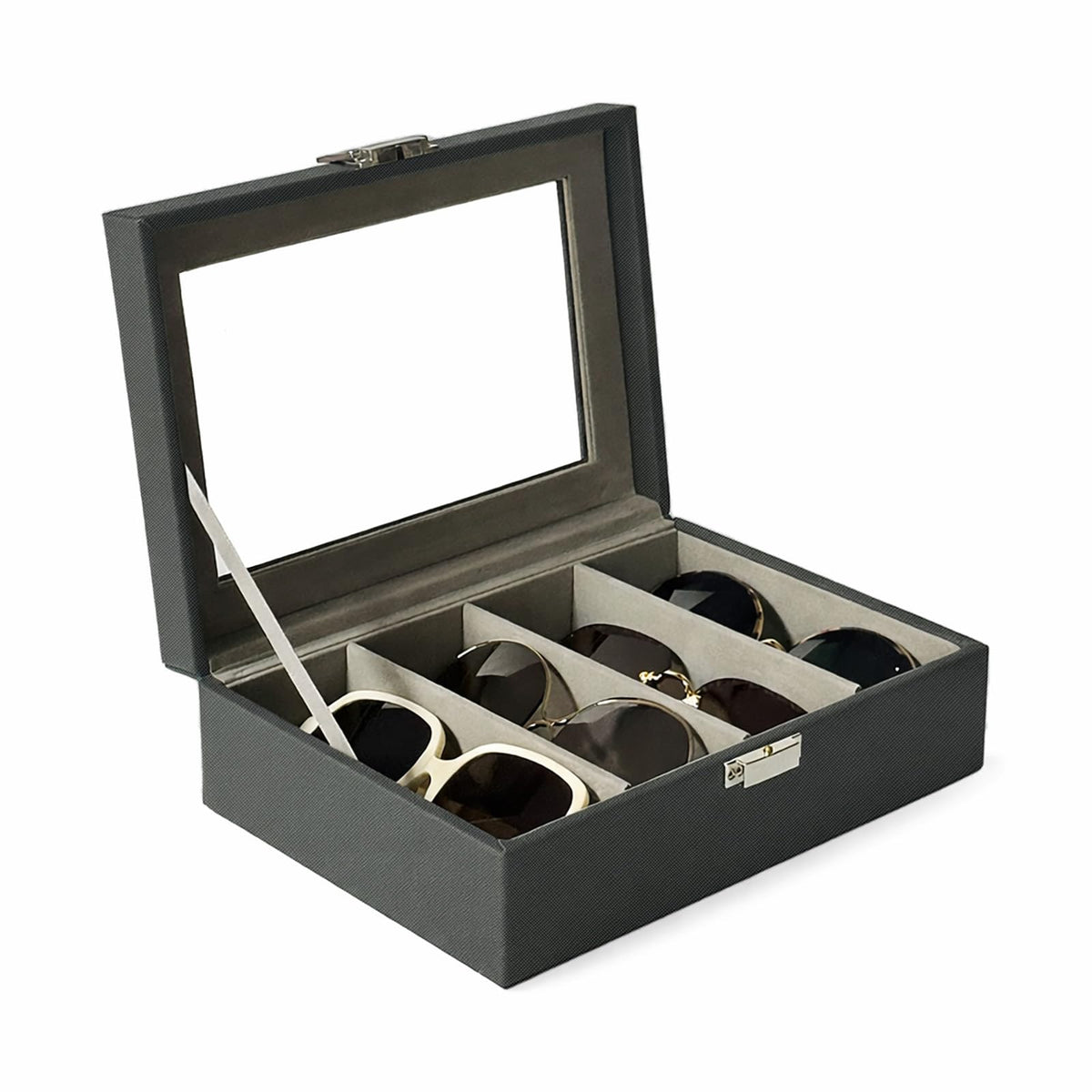 UnionPlus Vegan Leather Multi-Slots Sunglasses Eyeglasses Organizer