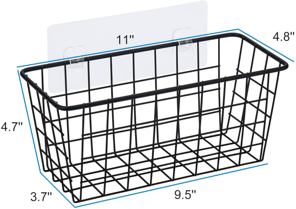 Toplife Adhesive Hanging Wall Baskets,Kitchen Cabinet Door Organizer 2 Pack