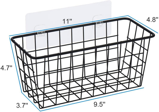 Toplife Adhesive Hanging Wall Baskets,Kitchen Cabinet Door Organizer 2 Pack