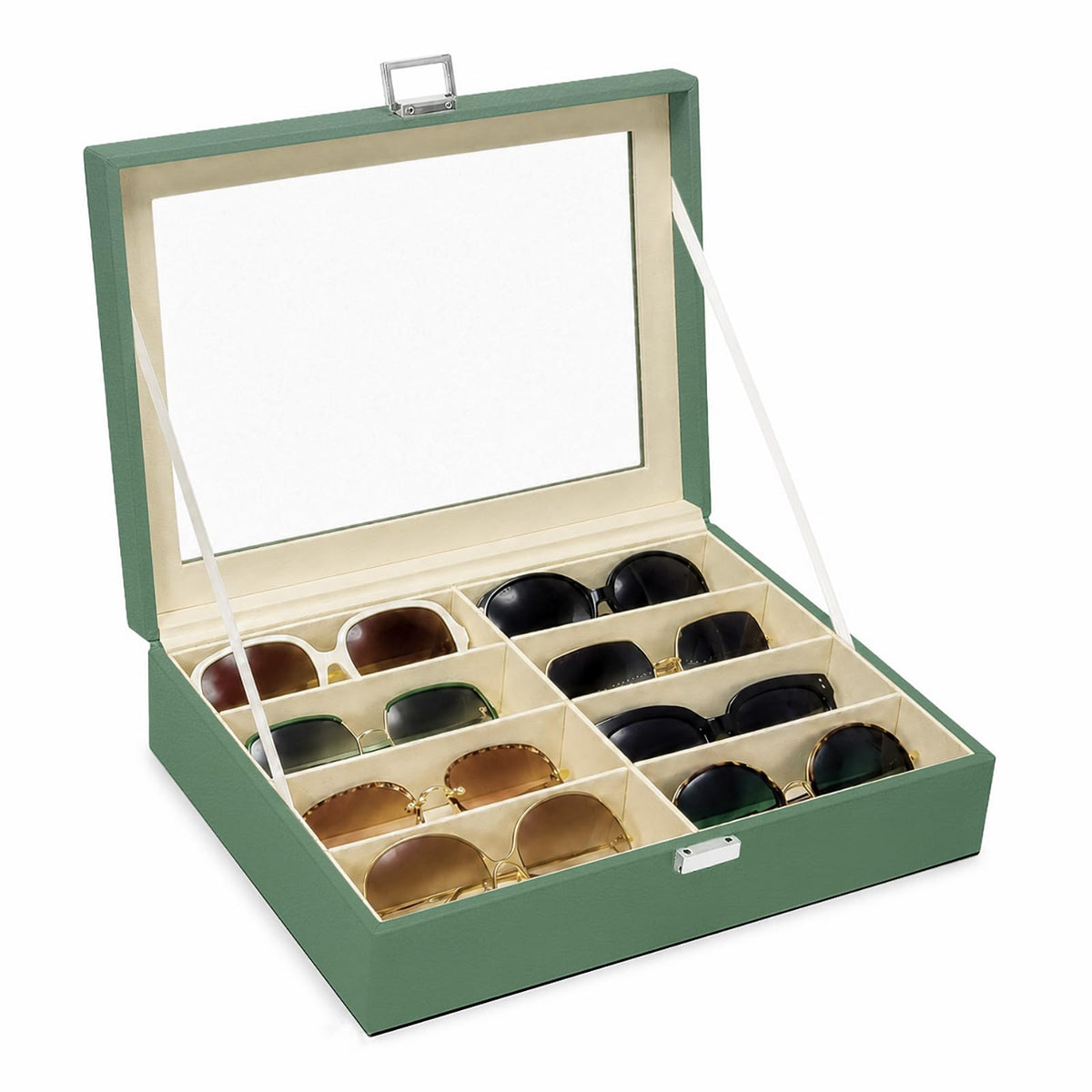 UnionPlus Vegan Leather Multi-Slots Sunglasses Eyeglasses Organizer