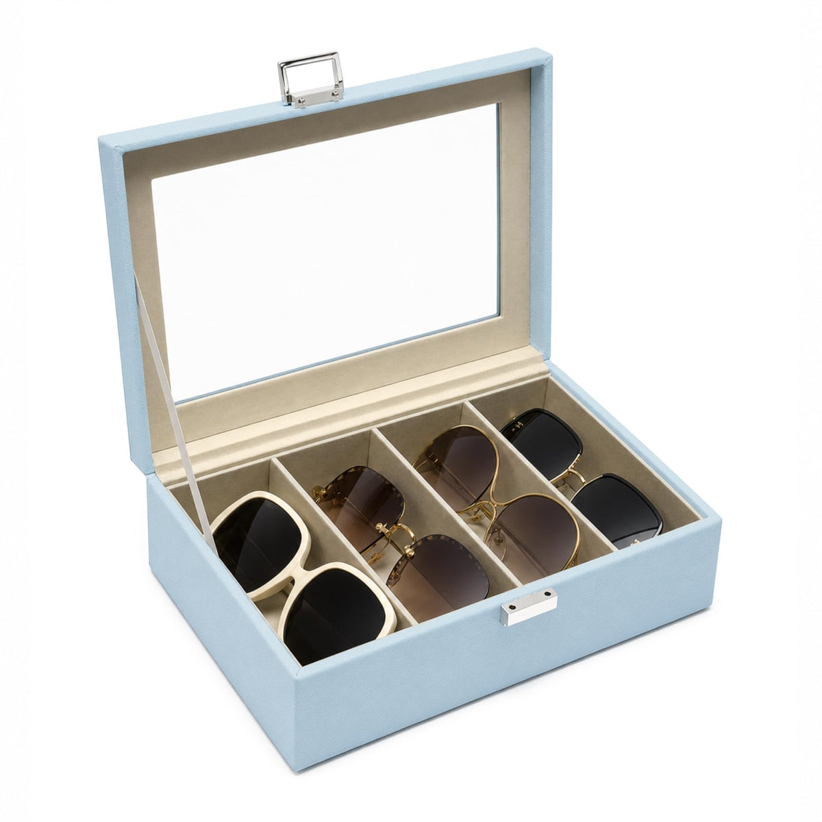 UnionPlus Vegan Leather Multi-Slots Sunglasses Eyeglasses Organizer