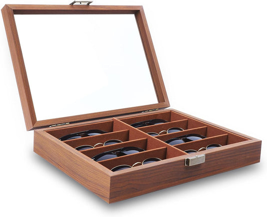 4/8/18 Slots Sunglass Organizer for Multiple Pairs, Sunglasses Storage Box