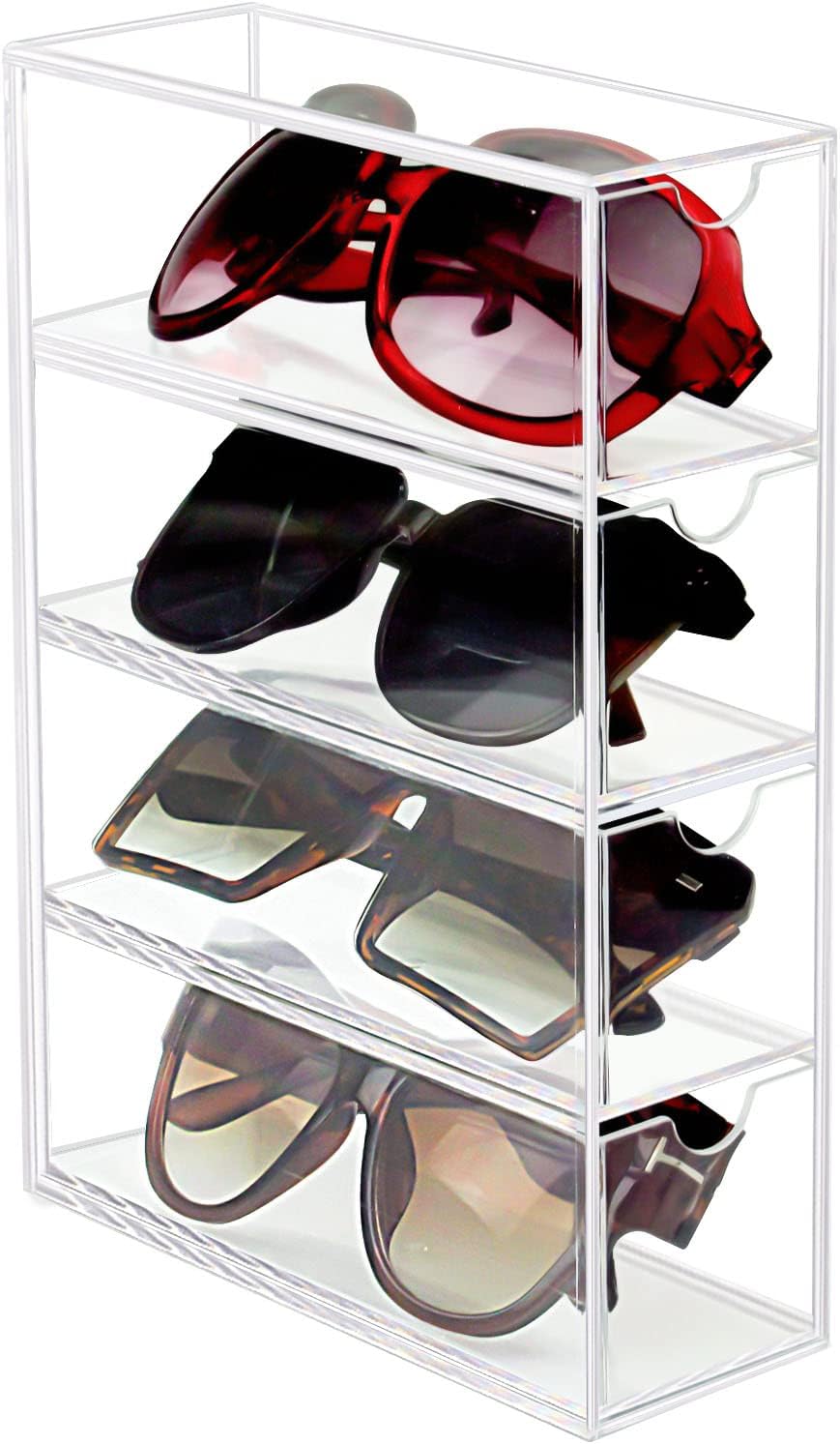 Tasybox Sunglasses Organizer, Eyeglass Case, Eyeglass Holder with 4 Drawers