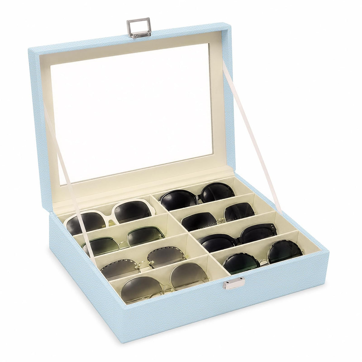 UnionPlus Vegan Leather Multi-Slots Sunglasses Eyeglasses Organizer