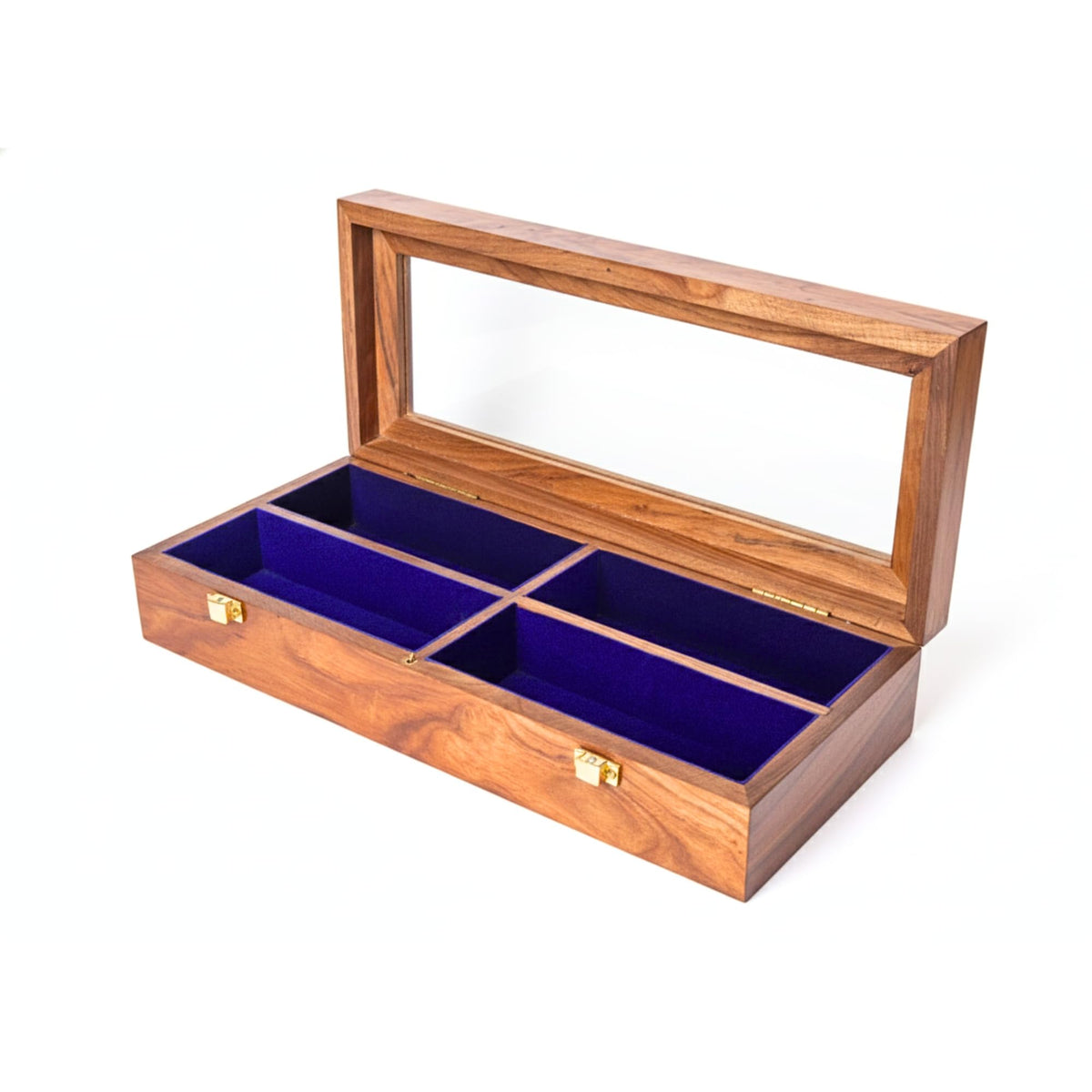 Handmade Wooden Sunglasses Organizer Box with Glass Lid – Luxury Eyewear Storage Case for Men –6 Slot Glasses Display Holder, Watch & Eyeglass Collector Box, Gift for Him (2)