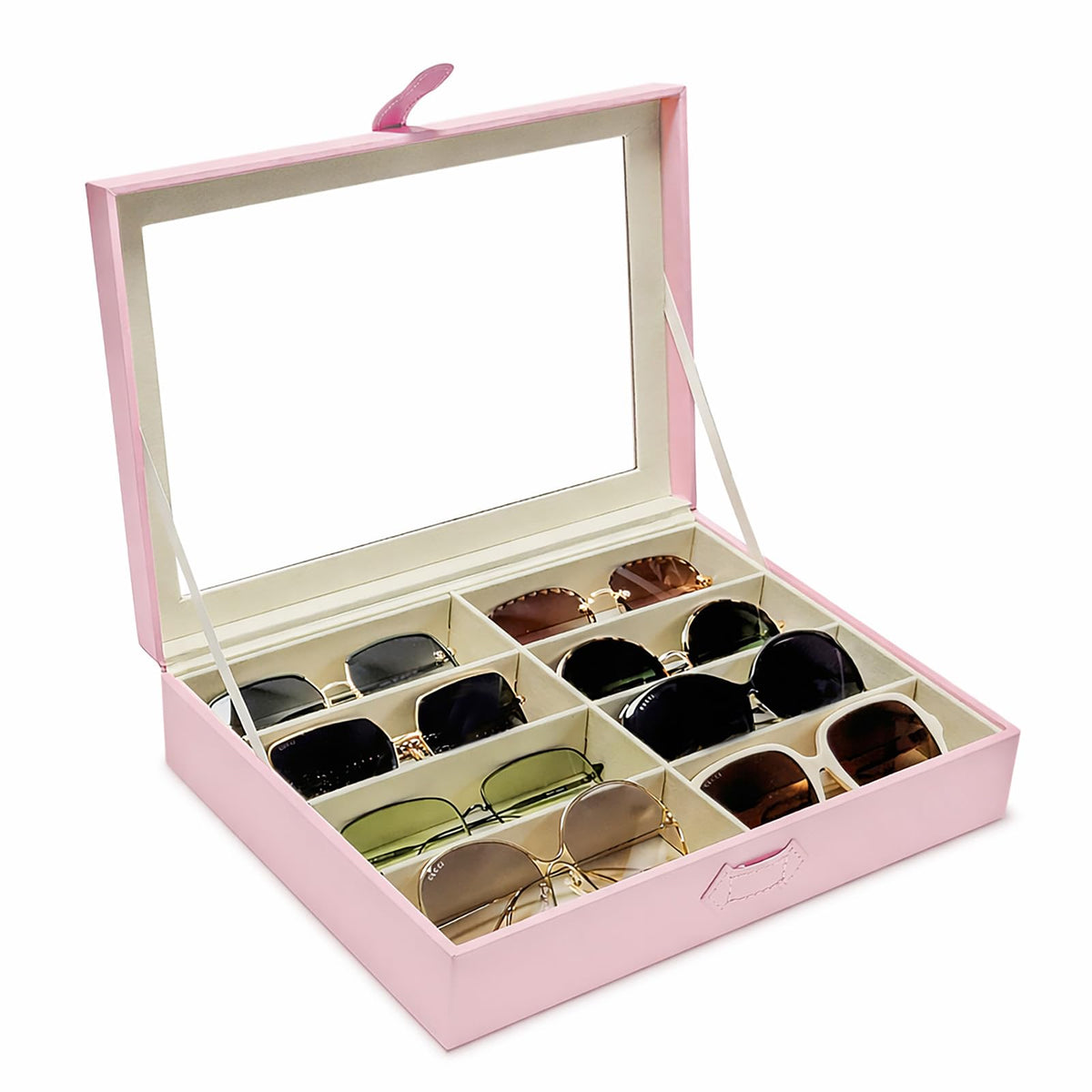 UnionPlus Vegan Leather Multi-Slots Sunglasses Eyeglasses Organizer