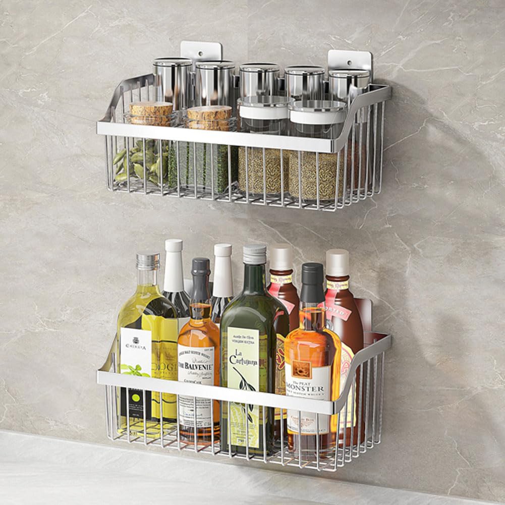 2 Set Fruit Basket for Kitchen, Pantry Kitchen Organizers and Storage, SUS304 Stainless Steel Wire Wall Basket, Onion Potato Vegetable Storage for Countertop Floor Cabinet Shelf