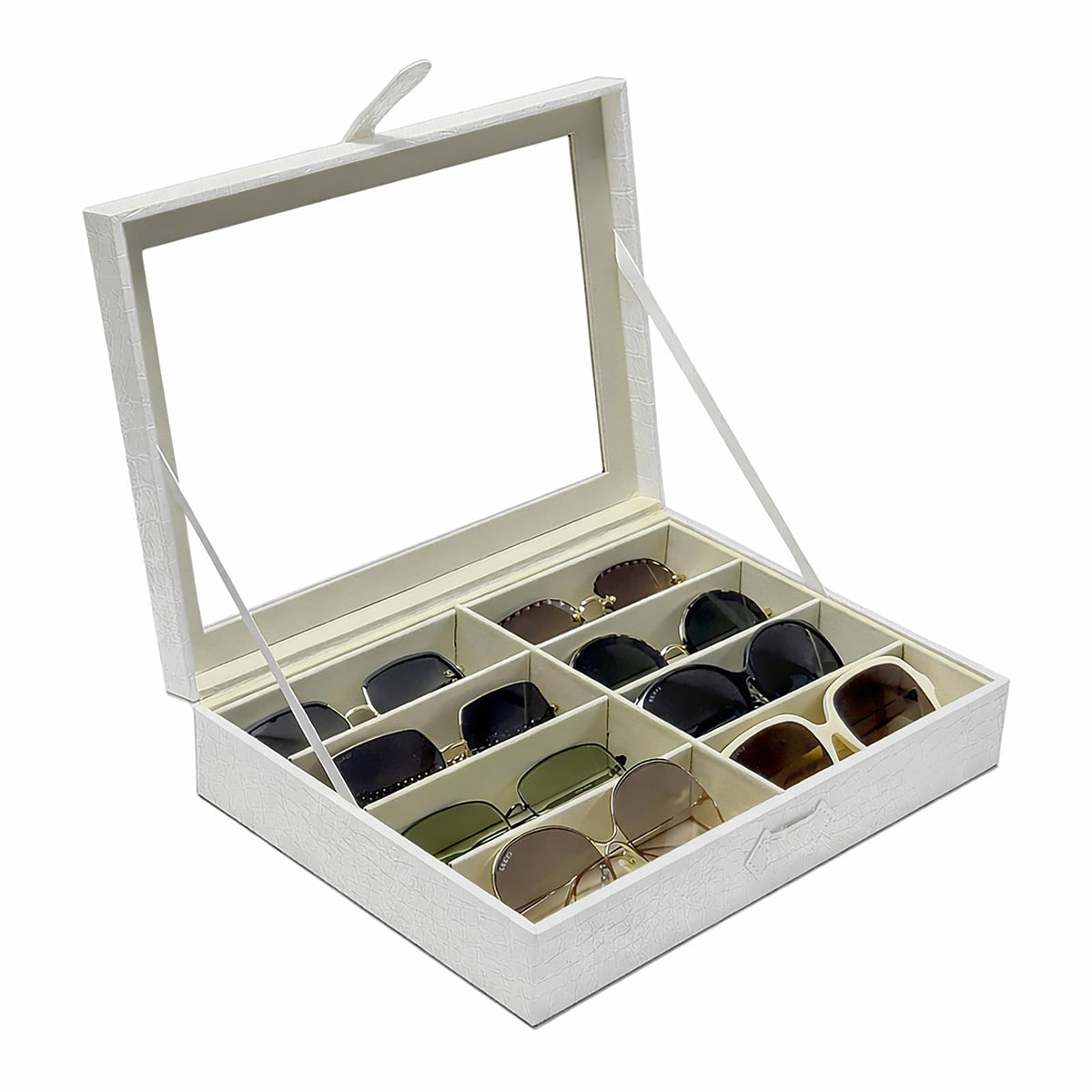 UnionPlus Vegan Leather Multi-Slots Sunglasses Eyeglasses Organizer