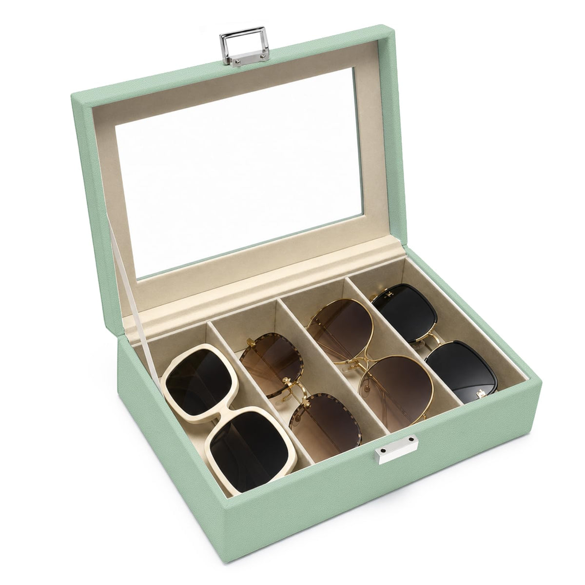 UnionPlus Vegan Leather Multi-Slots Sunglasses Eyeglasses Organizer
