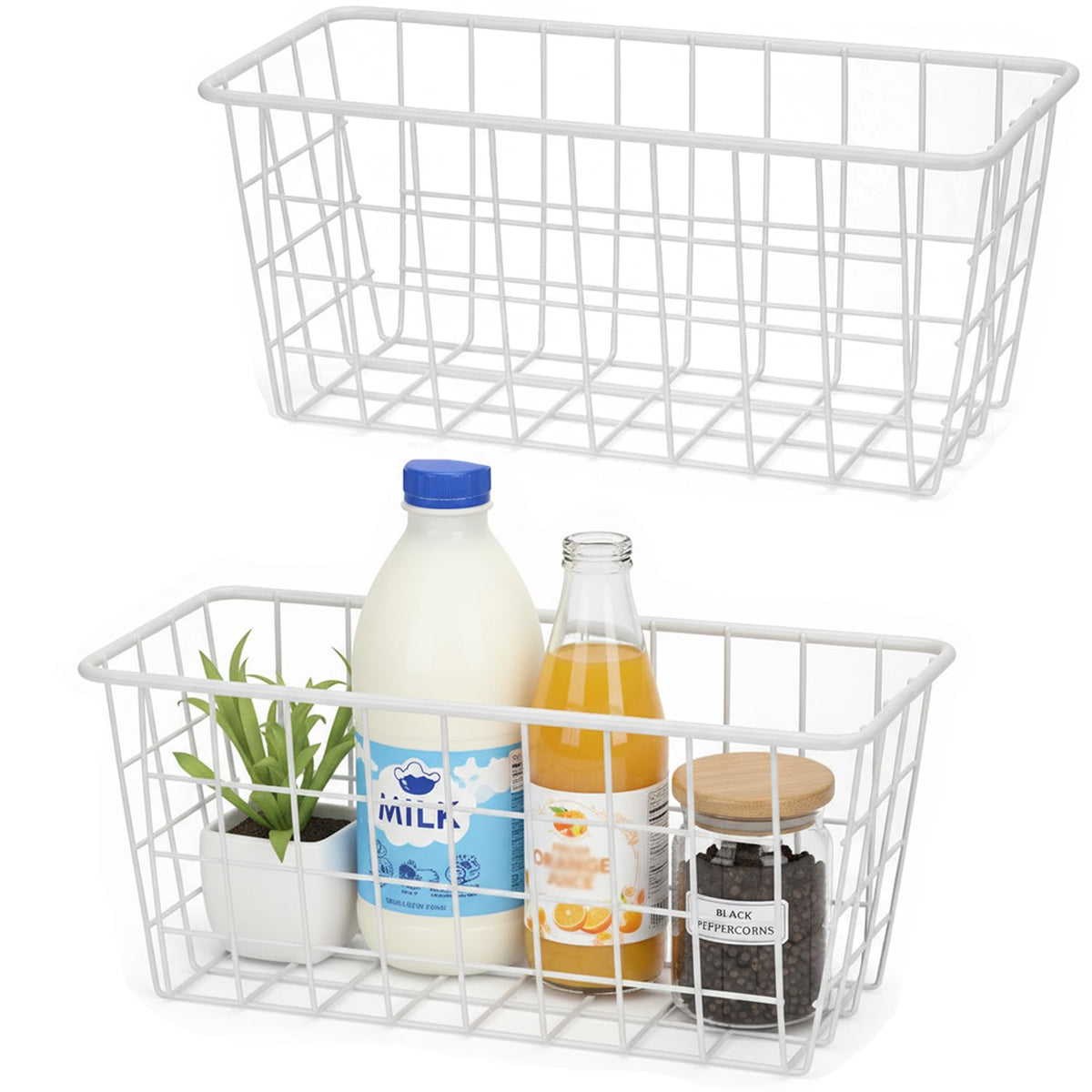 3 Set LeleCAT Adhesive Over the Cabinet Door Wire Baskets for Organizing for Kitchen Food Pantry Bathroom Shelf Storage No Drilling Wall Mounted,Black