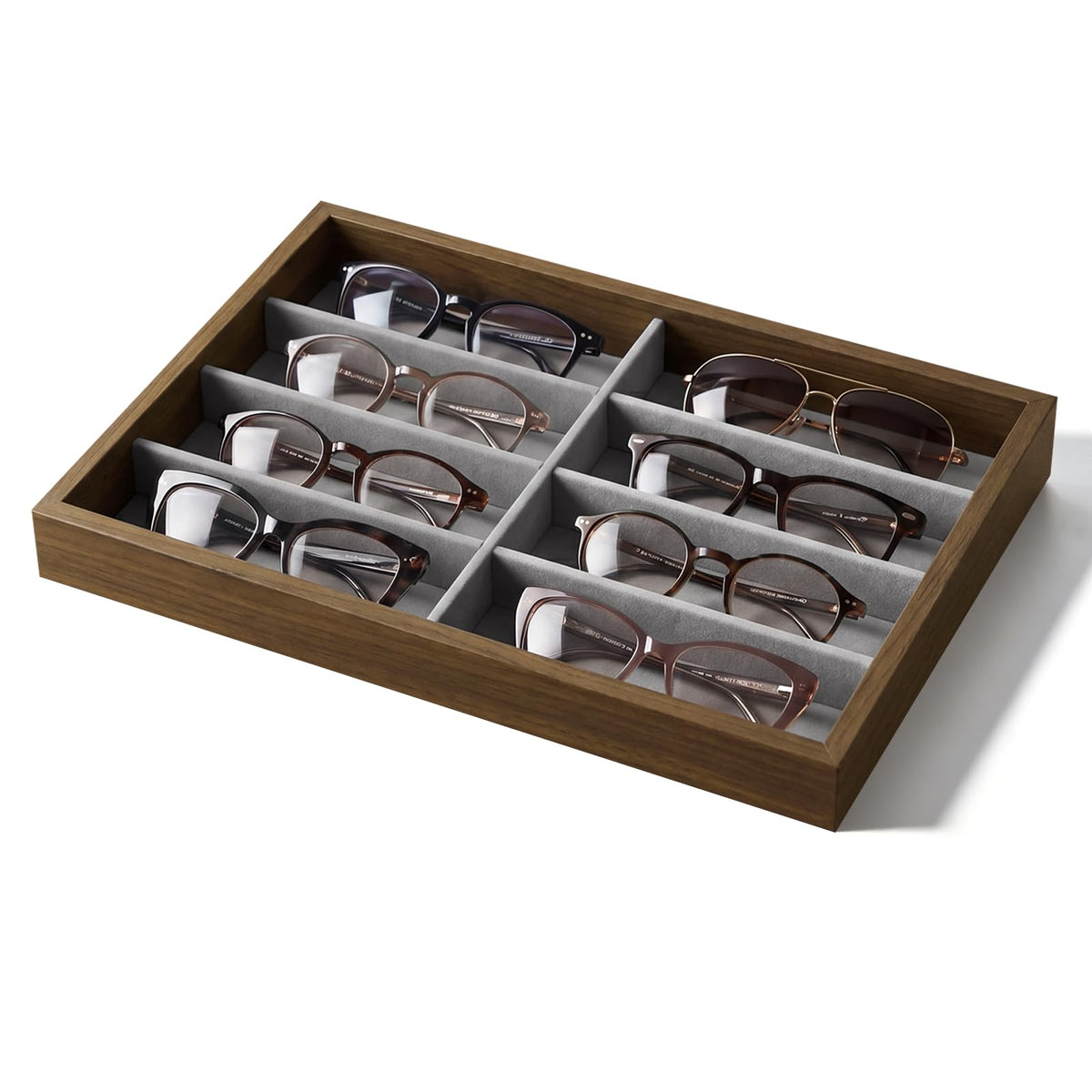 Stratalife 8 Grids Drawer Sunglasses Organizer Tray, Black Velvet