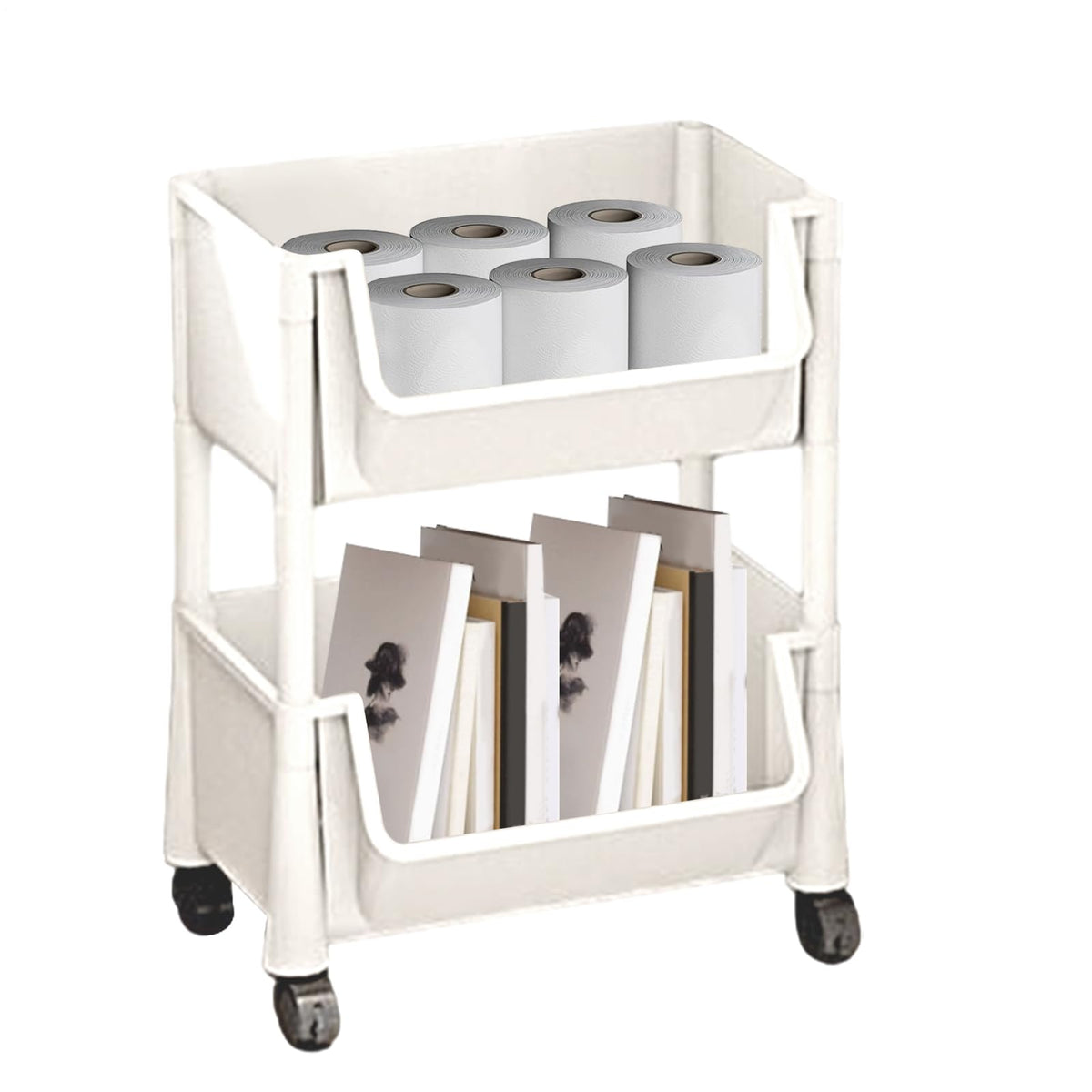 2/3/4 Tier Rolling Utility Cart Organizer - Mobile Storage Shelf With Lockable Caster Wheels, Stable And Sturdy Rolling Storage Carts, Multifunctional Utility Cart, For Kitchen Dining Room Living Room