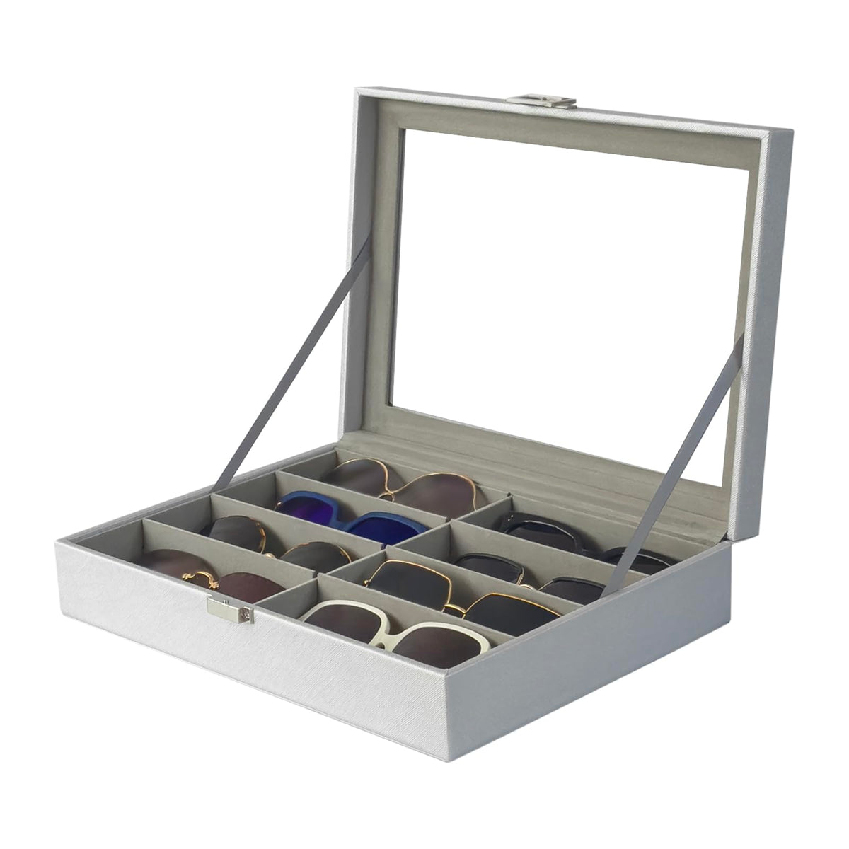 UnionPlus Vegan Leather Multi-Slots Sunglasses Eyeglasses Organizer