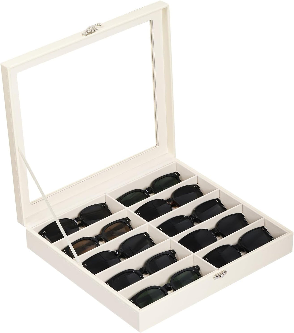 AUTOARK Large Sunglasses Organizer Case,10 Slot,Beige,MKAW-113