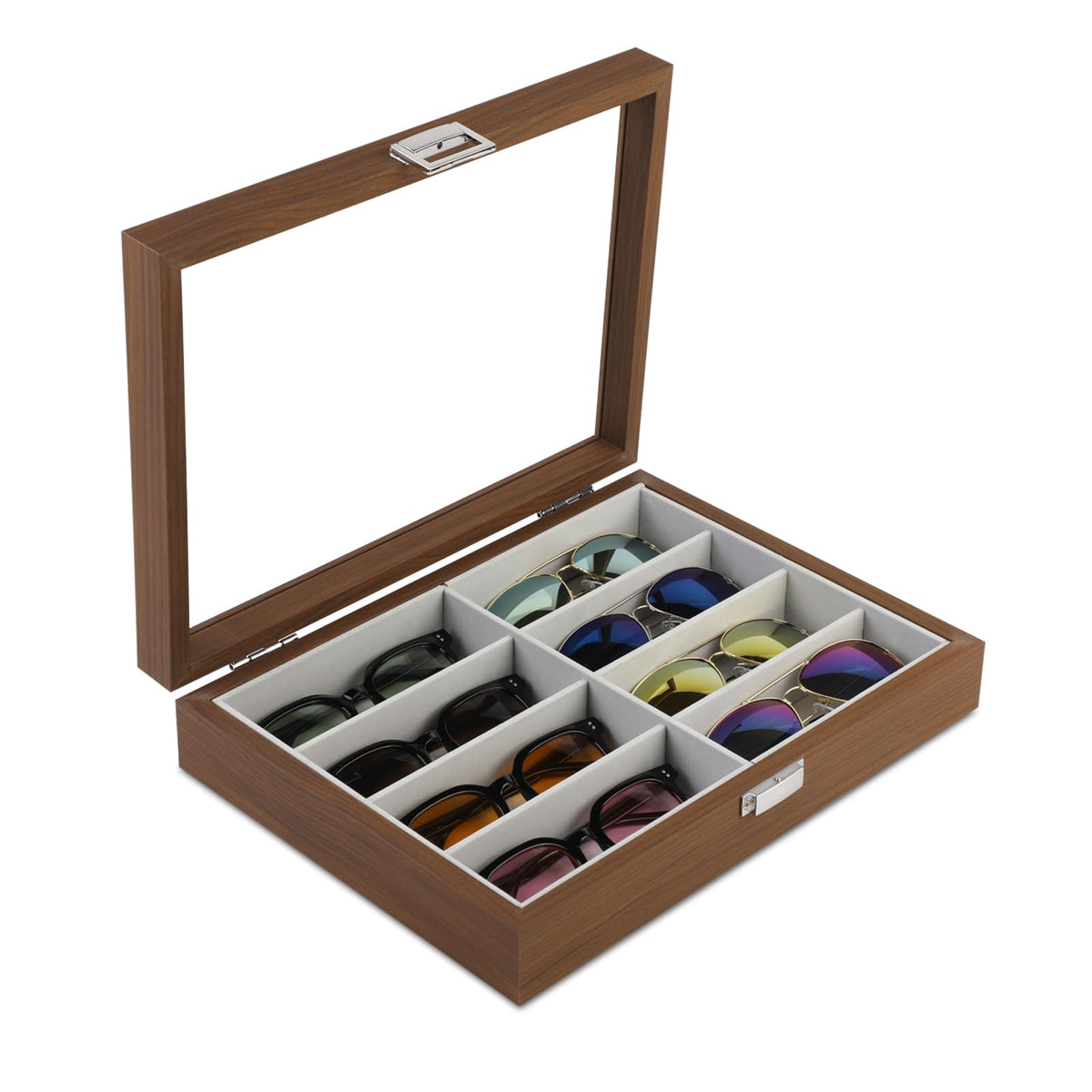 Wooden Sunglasses Organizer Box, Eyewear Display Eyeglass Case, Glasses Storage Box Sunglass Holder Gifts