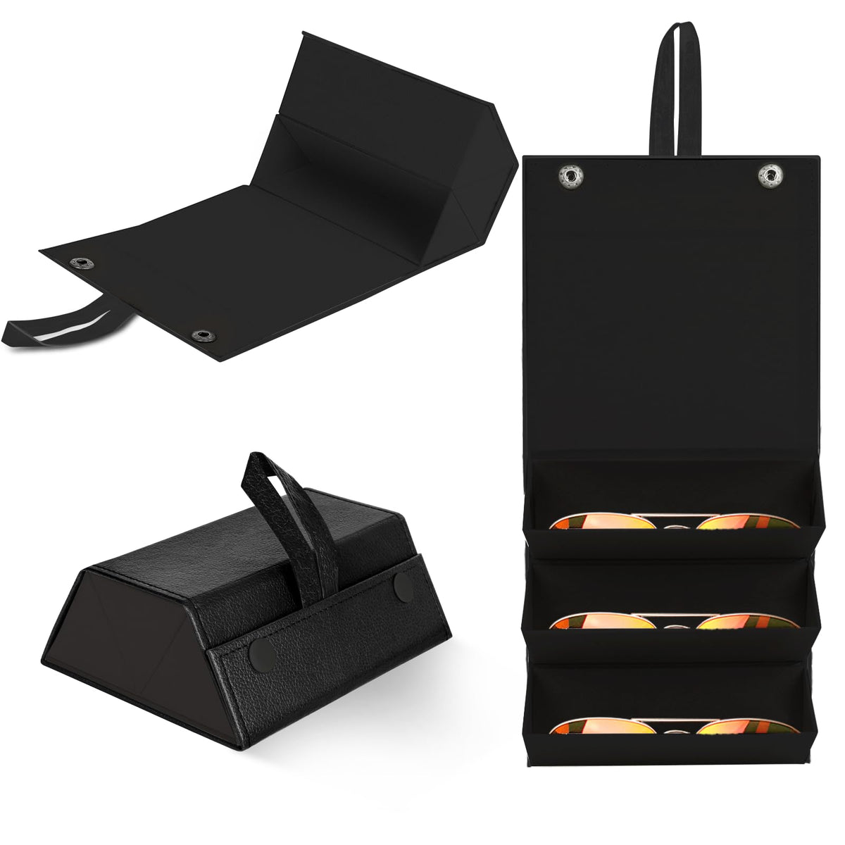 Travel Sunglasses Organizer, Sunglasses Travel Case for Multiple Pairs