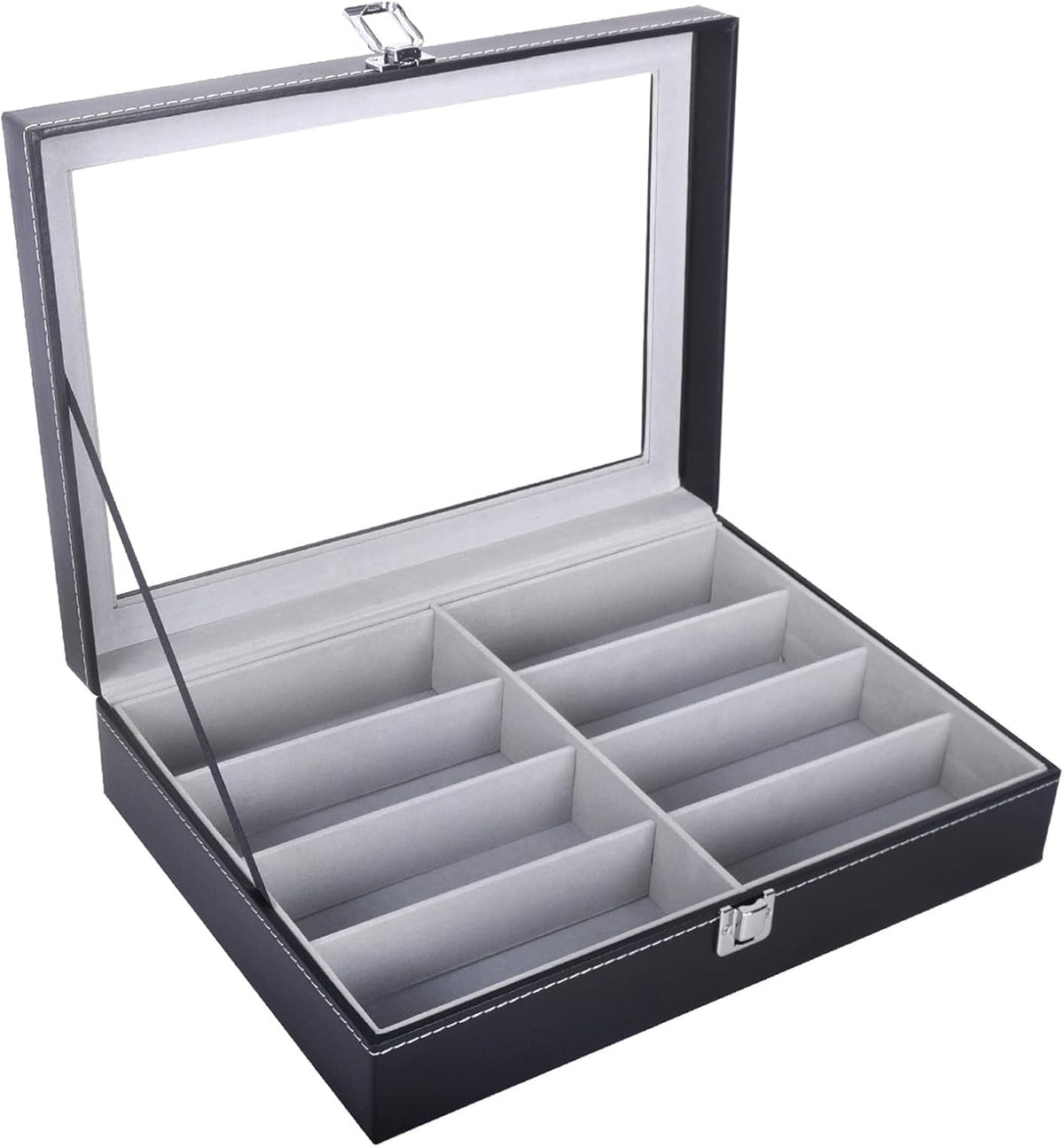 AUTOARK Leather 8 Piece Eyeglasses Storage and Sunglass Glasses Display Case Organizer