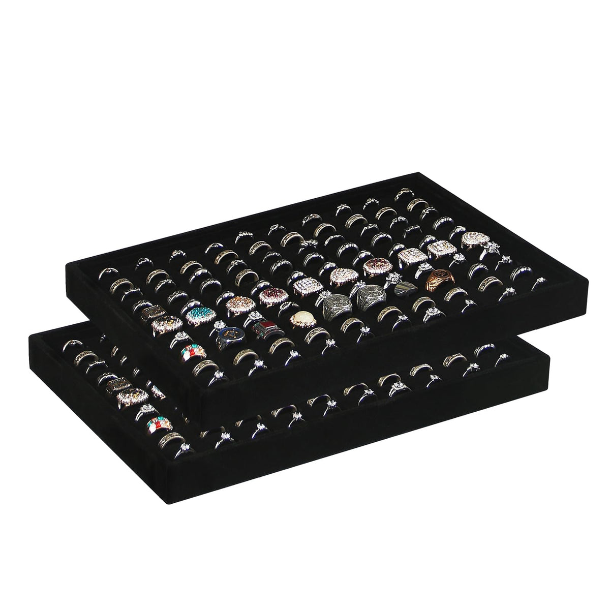 Coward Sunglass Organizer, Beige Velvet Glasses Trays - Eyeglasses Watches Jewelry Display - Men Women (8 Grids)