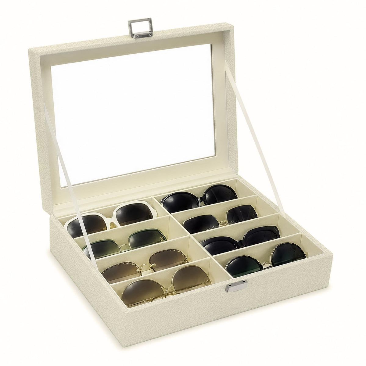 UnionPlus Vegan Leather Multi-Slots Sunglasses Eyeglasses Organizer
