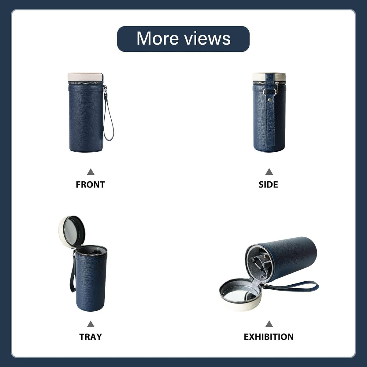 3 slots eyeglass case Leather sunglasses storage box, suitable for both men and women, Glasses Storage Holder Box
